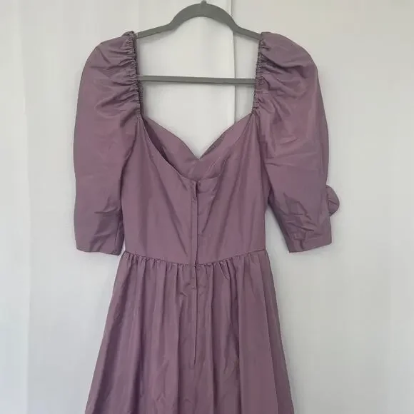 Vintage Maxi Dress Size 6 Purple Puff Sleeve A Line Princess Formal Prom 80s - Picture 9 of 16